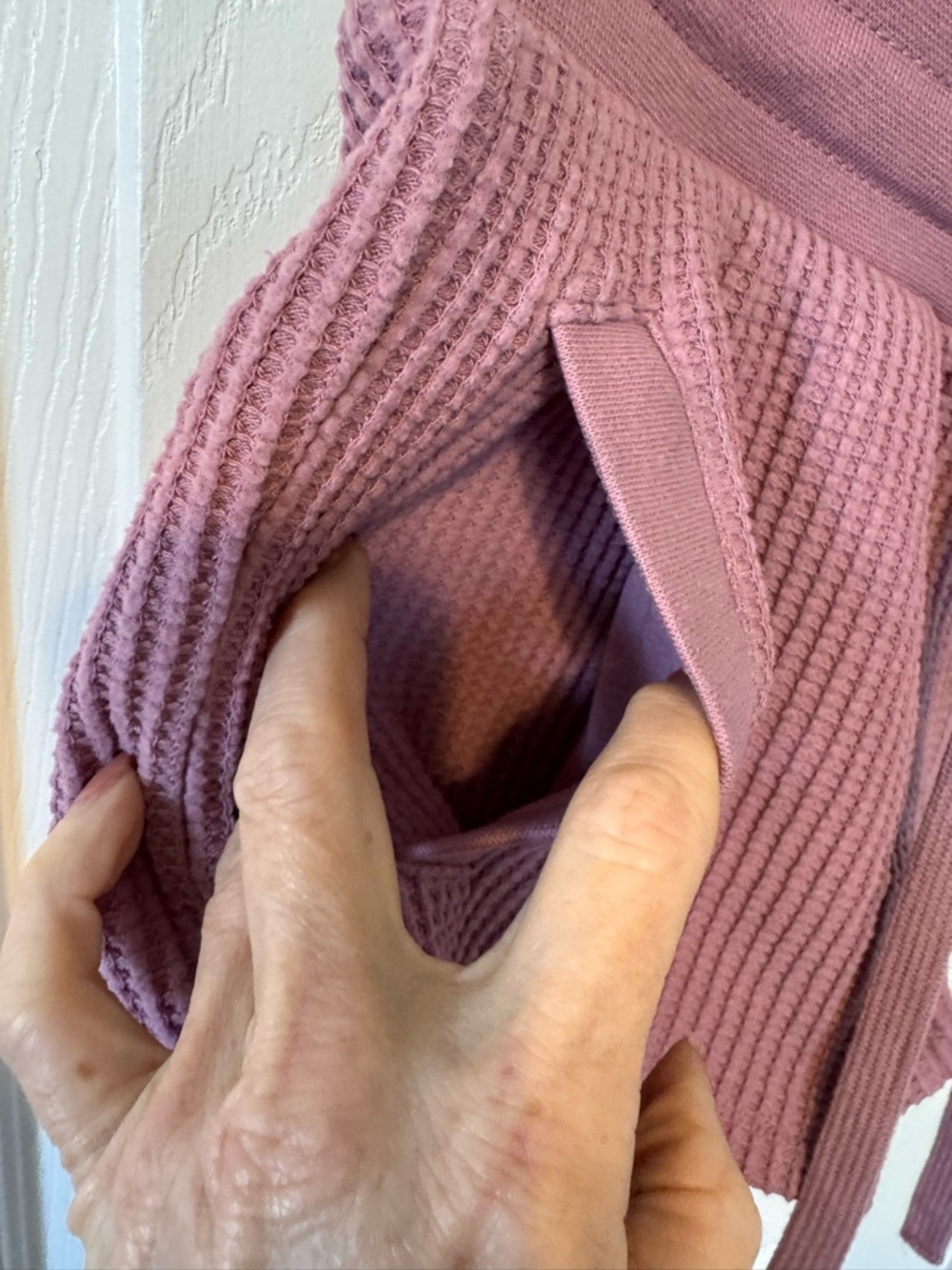 Auden Waffle-Knit Drawstring Women's Shorts - Mauve 3 inch inseam Size XS - Picture 4 of 10
